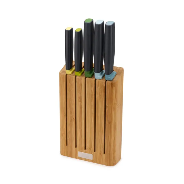 joseph-joseph-elevate-5-teiliges-messerset-mit-schlankem-bambus-messerblock-japa image 1