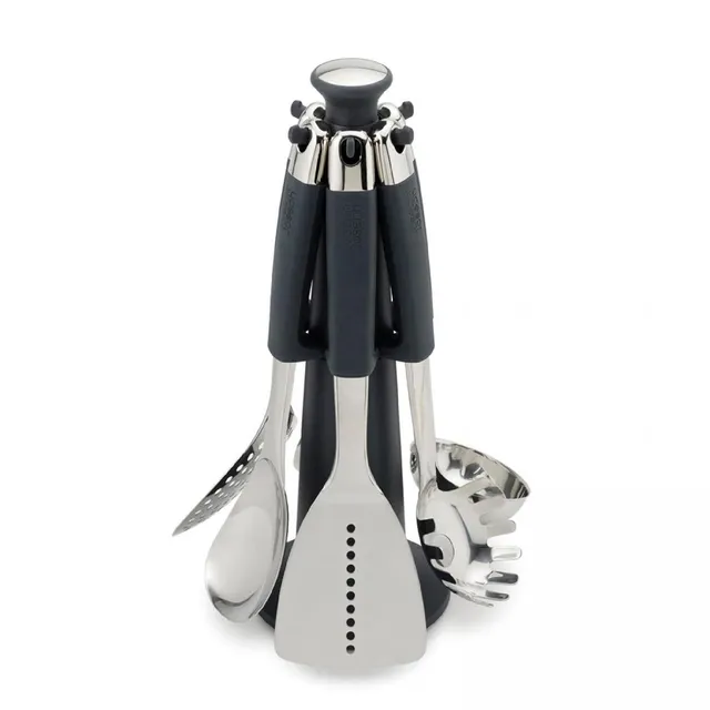 joseph-joseph-elevate-6-teiliges-k-chenutensilien-set-mit-drehbarem-st-nder-ergo image 1