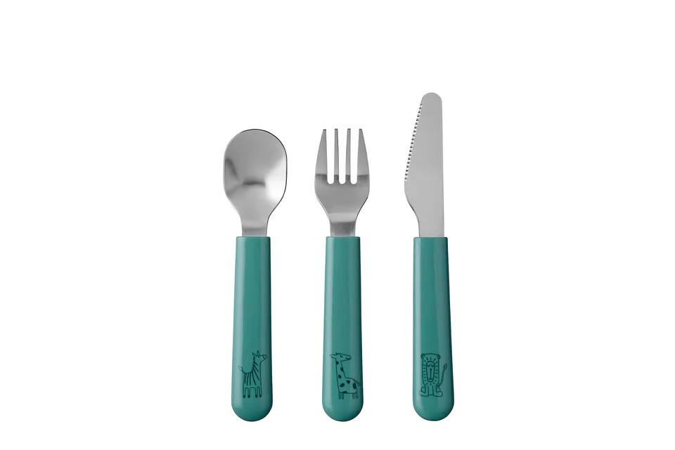 mepal-mio-kinderbesteck-set-3-teilig-messer-gabel-l-ffel-deep-turquoise-rostfrei image 1