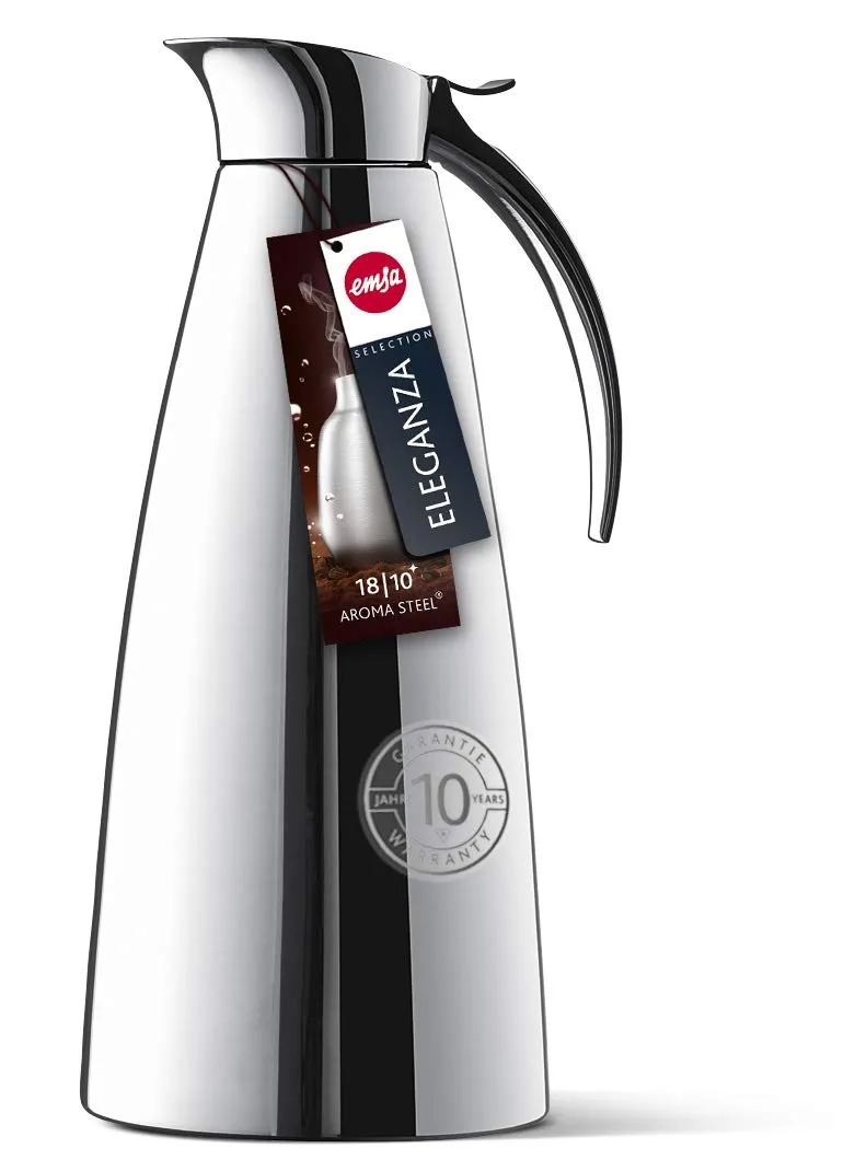 emsa-eleganza-isolierkanne-edelstahl-1l-thermoskanne-mit-easy-open-verschluss-12 image 1