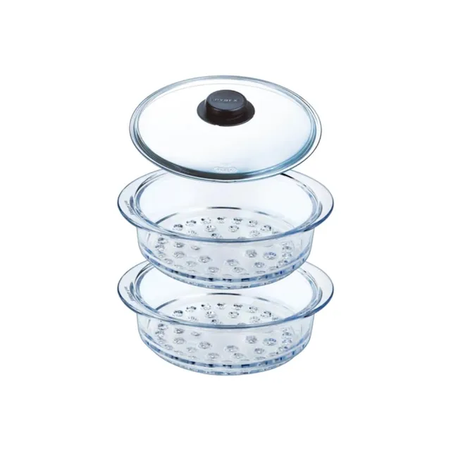 pyrex-alb238-log-dampfgarer-set-2-20-cm-dampfkorb-aus-borosilikatglas-mit-glasde image 1