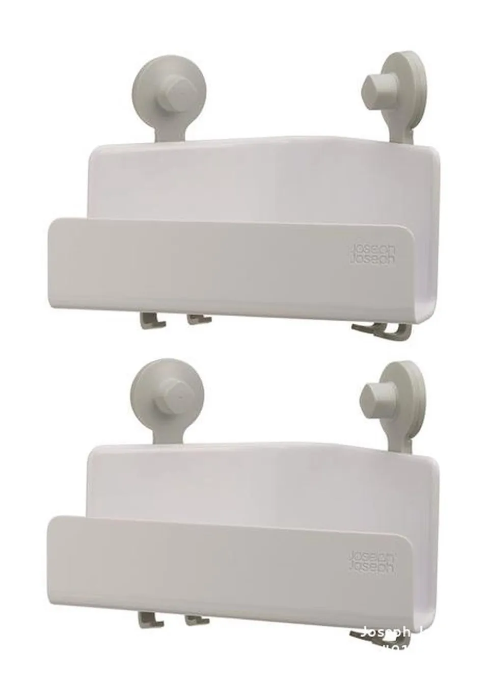 joseph-joseph-easystore-selbstablaufendes-eck-duschregal-2er-set-wei-werkzeuglos image 1