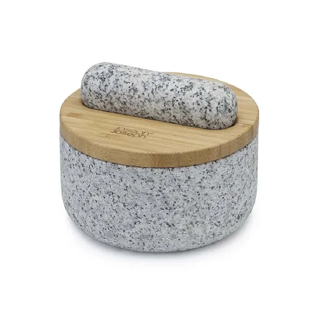 joseph-joseph-dash-granit-m-rser-und-st-el-15-5-cm-mit-bambusdeckel-naturstein image 1