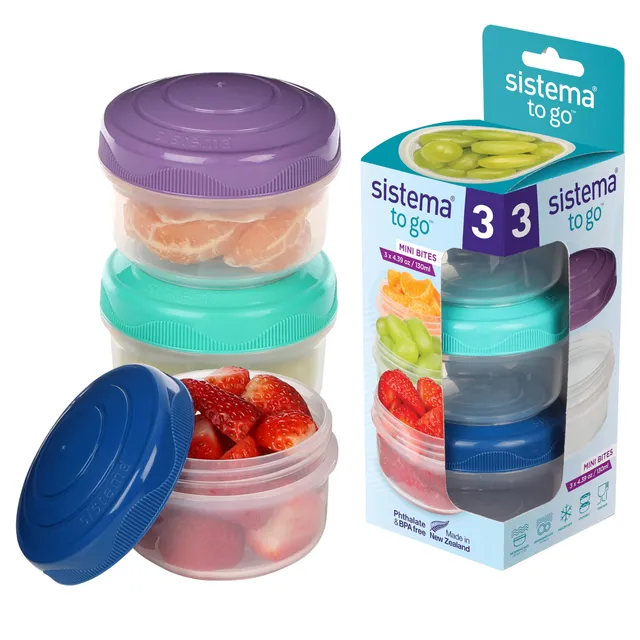 sistema-snack-pots-mini-bites-to-go-frischhaltedosen-130-ml-3-st-ck-stapelbare-s image 1