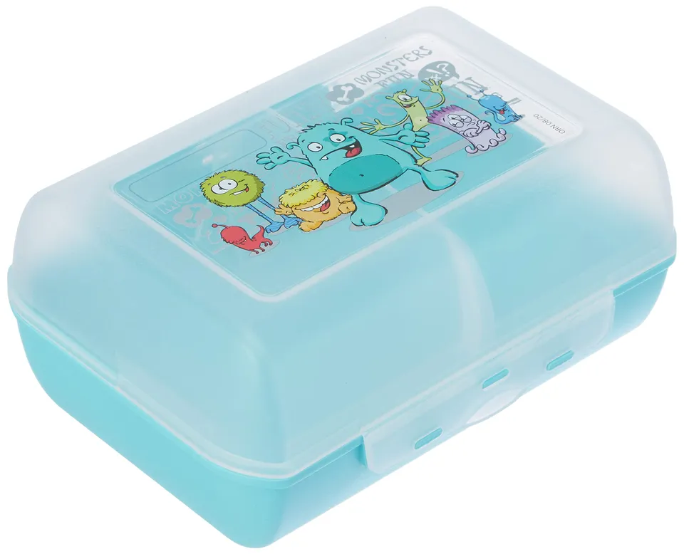 emsa-variabolo-monster-kinder-brotdose-mit-herausnehmbarer-trennwand-und-klippve image 1