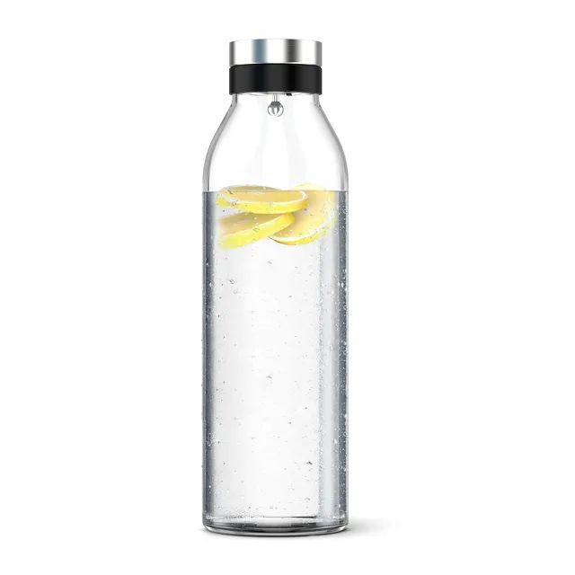 emsa-flow-bottle-karaffe-n4160600-1-3-l-mundgeblasenes-glas-mit-18-10-edelstahl- image 1