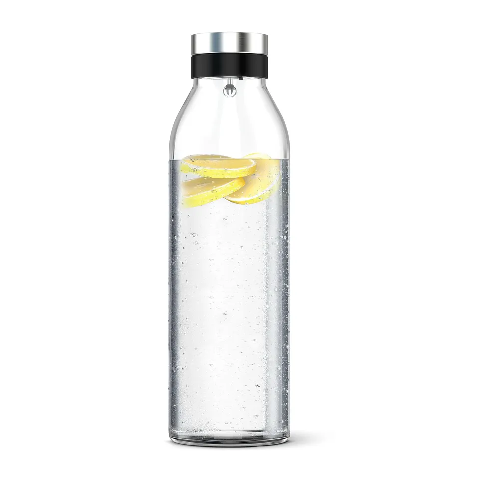 emsa-flow-bottle-karaffe-n4160600-1-3-l-mundgeblasenes-glas-mit-18-10-edelstahl- image 1