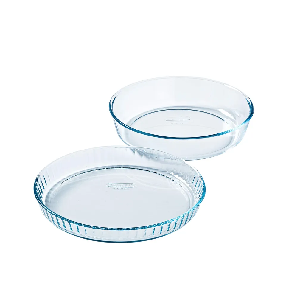 pyrex-bake-enjoy-backform-set-2-teilig-aus-borosilikatglas-28-cm-glasplatte-26-c image 1