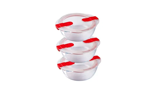 pyrex-cook-heat-3er-set-runde-frischhaltedosen-aus-borosilikatglas-1-l-mit-luftd image 1