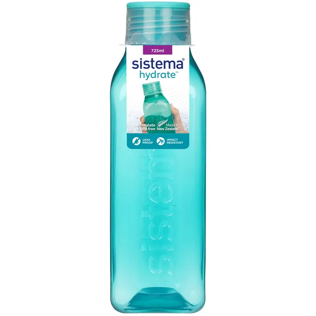 sistema-hydrate-quadratische-wasserflasche-725-ml-bpa-freie-trinkflasche-mit-dic image 1