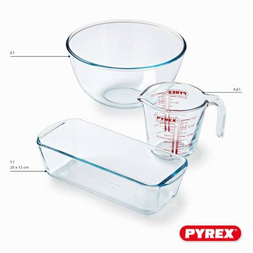 pyrex-3-teiliges-geb-ck-set-cake-party-28-cm-glas-kuchenform-0-5-l-messbecher-2- image 8