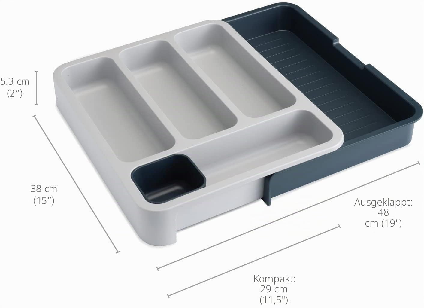 joseph-joseph-drawerstore-besteckkasten-grau-grau-verstellbares-bestecktablett-2 image 6