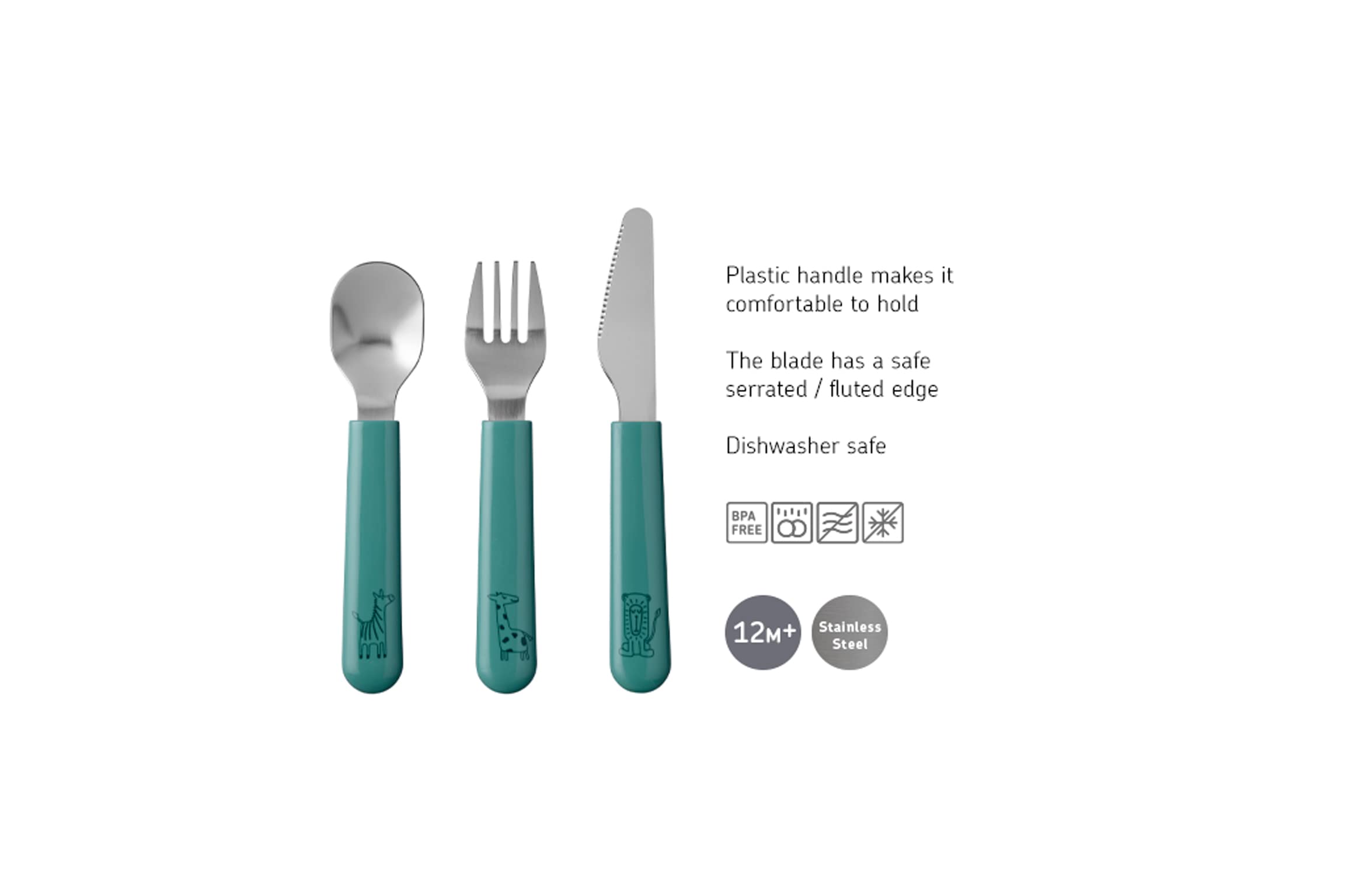 mepal-mio-kinderbesteck-set-3-teilig-messer-gabel-l-ffel-deep-turquoise-rostfrei image 2