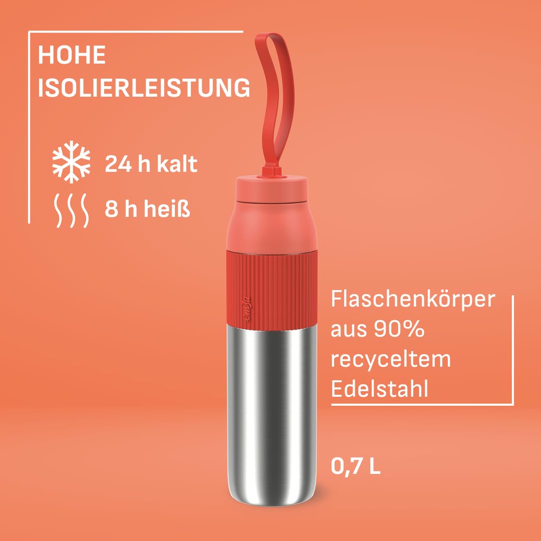 emsa-beyou-twist-isolier-trinkflasche-0-7-l-mit-integriertem-sieb-und-trageband- image 2