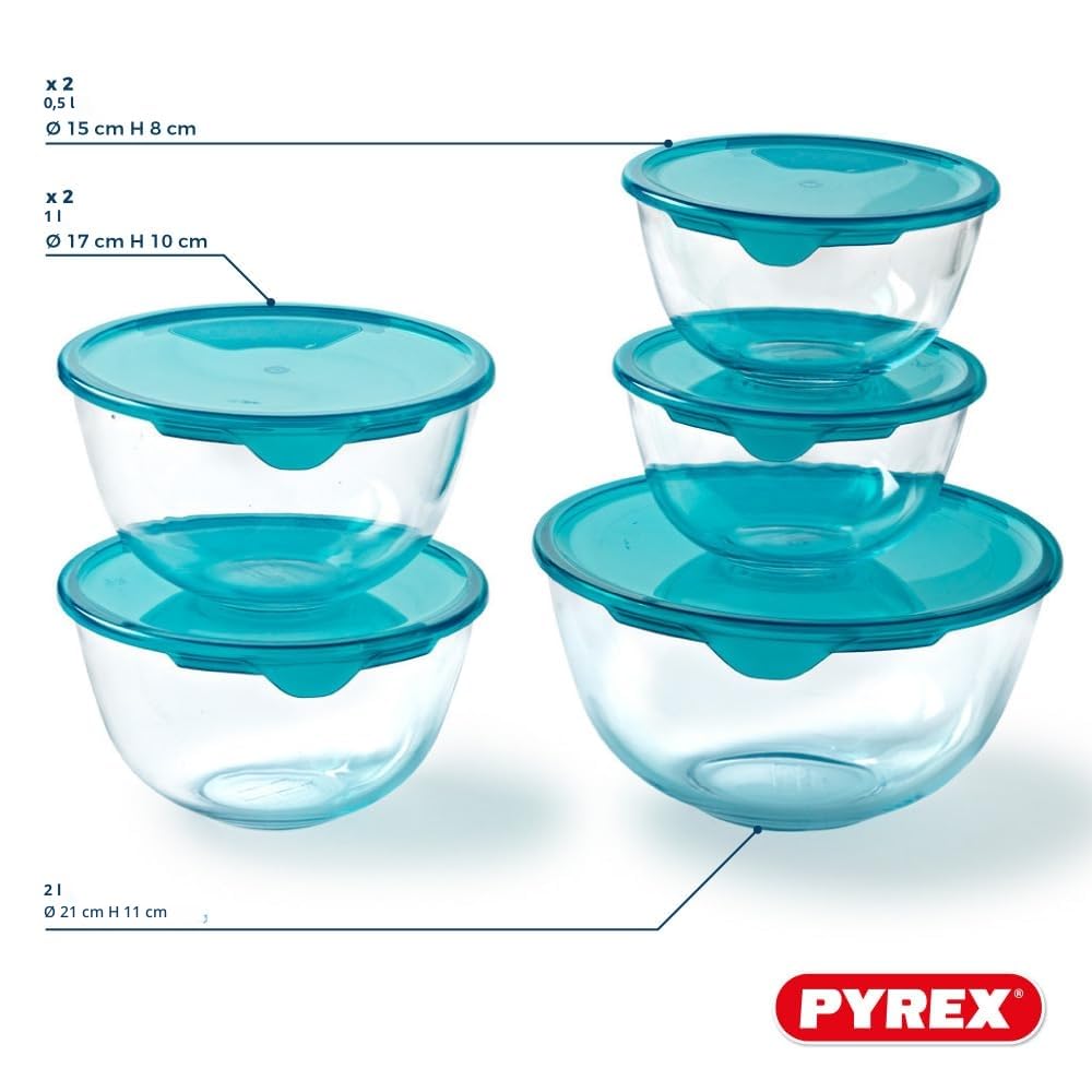 pyrex-5er-set-ruhrsch-sseln-aus-borosilikatglas-mit-deckel-2-x-0-5-l-2-x-1-l-1-x image 4