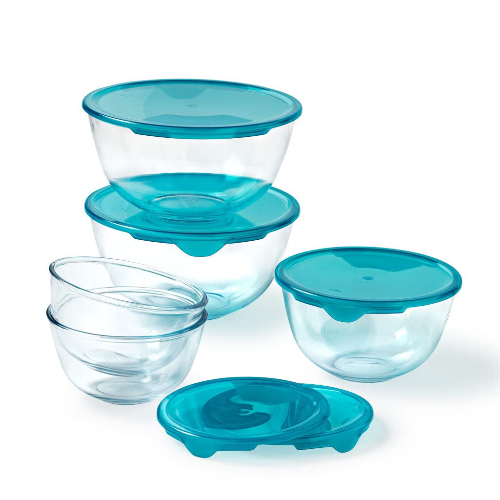 pyrex-5er-set-salatsch-sseln-aus-borosilikatglas-mit-deckeln-2-x-0-5-l-1-x-1-l-2 image 1