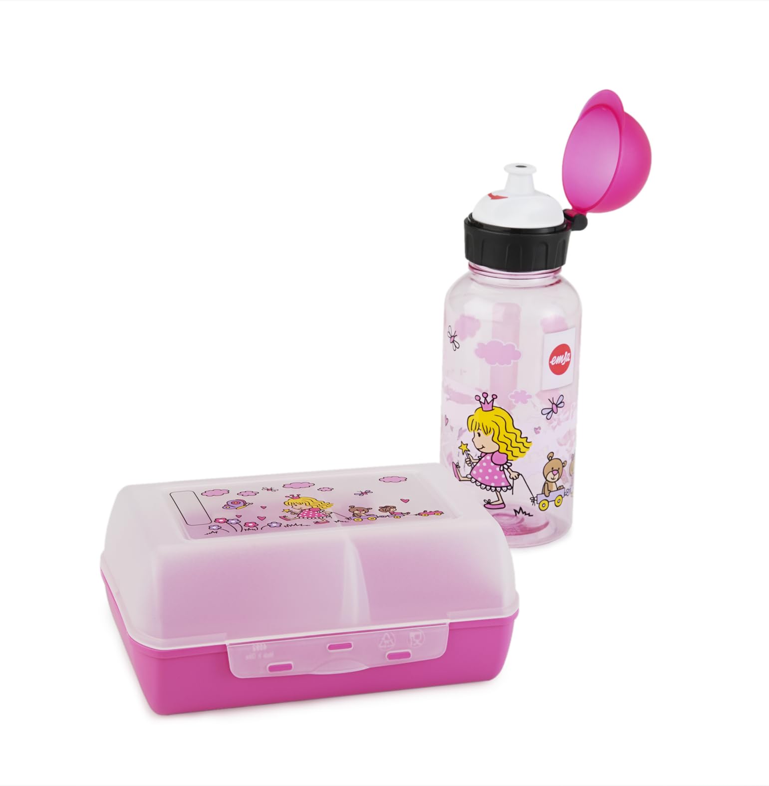 emsa-518137-kids-set-princess-trinkflasche-400-ml-tritan-100-auslaufsicher-brotd image 1