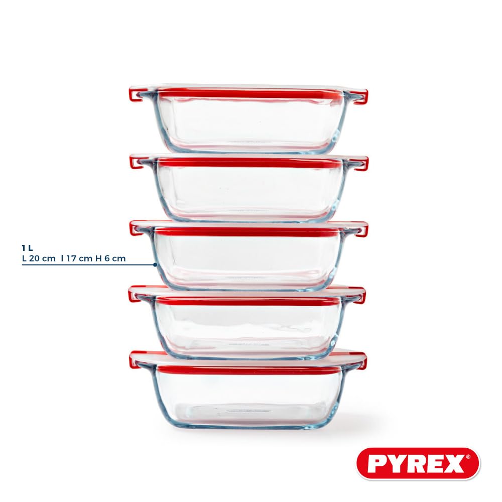 pyrex-cook-heat-vorratsdosen-set-5-quadratische-glasboxen-1-liter-mit-ventilgear image 2