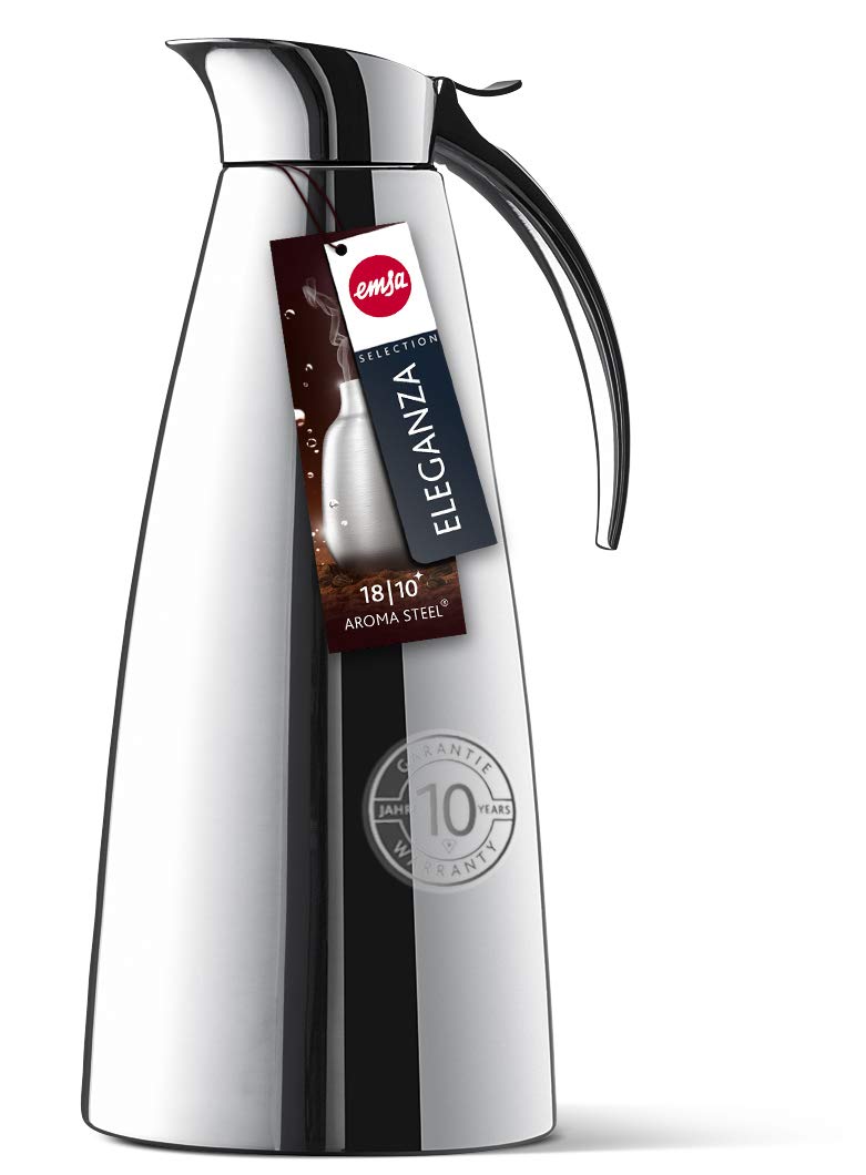 emsa-eleganza-isolierkanne-edelstahl-1l-thermoskanne-mit-easy-open-verschluss-12 image 1