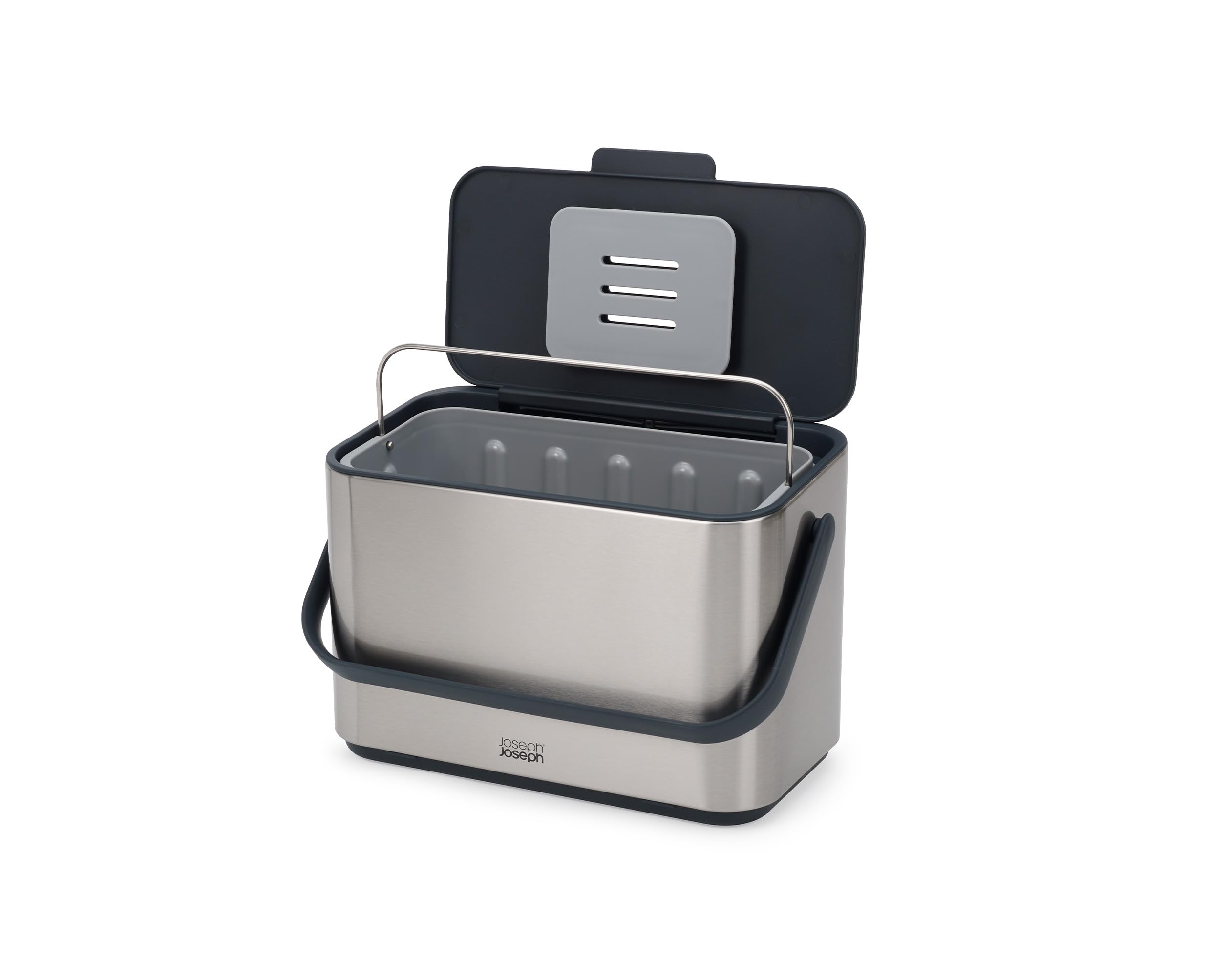 joseph-joseph-collect-4-l-komposteimer-aus-edelstahl-mit-griff-herausnehmbarem-i image 1