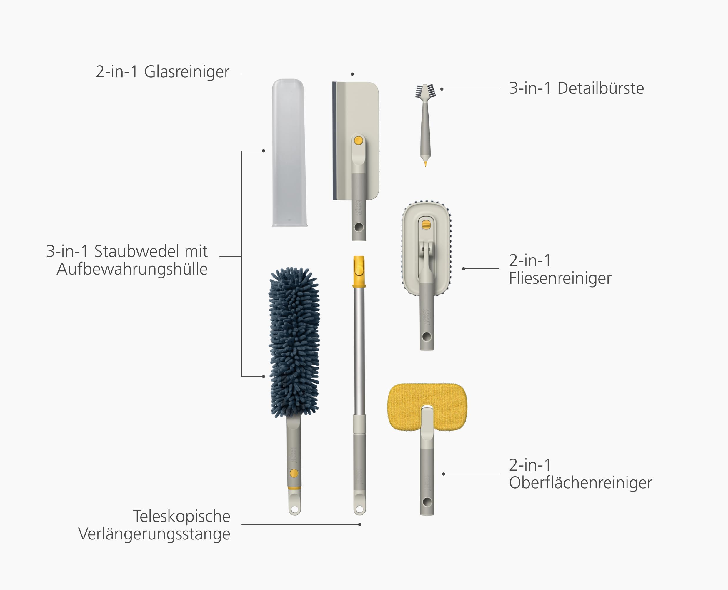 joseph-joseph-cleantech-reinigungsset-5-reinigungswerkzeuge-verl-ngerbarer-alumi image 3