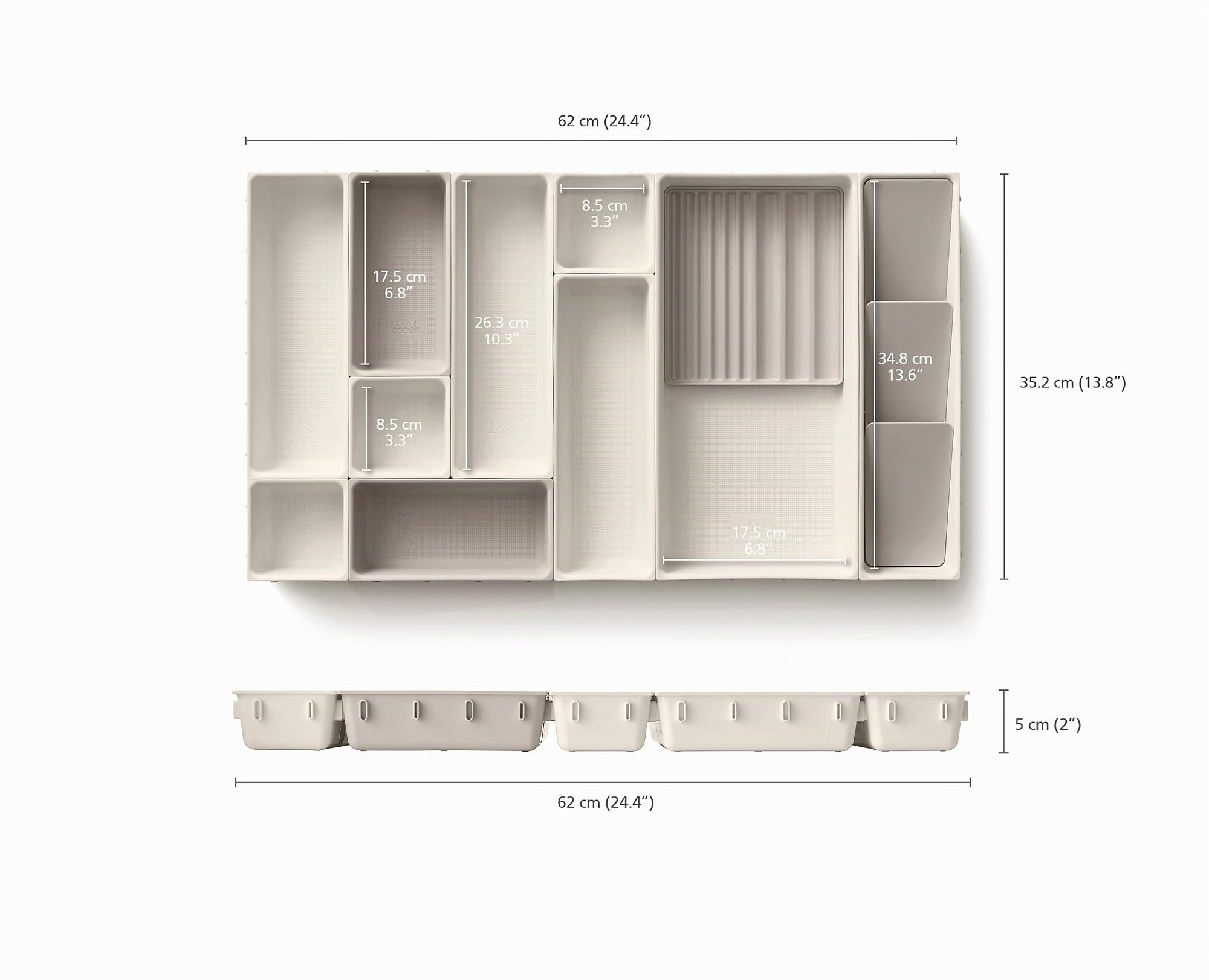 joseph-joseph-viva-modulares-12-teiliges-make-up-organisationsset-schubladen-auf image 2