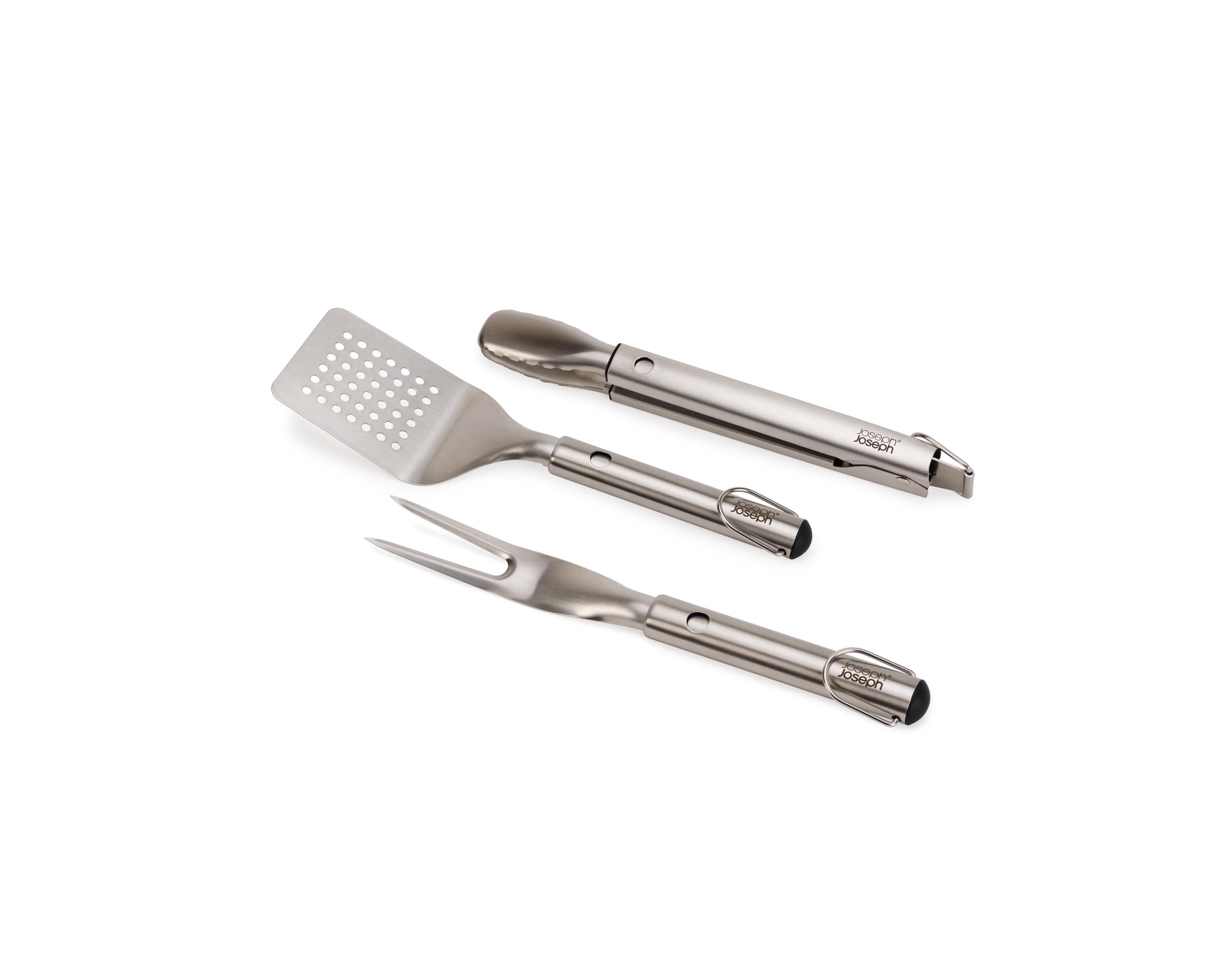 joseph-joseph-grillout-3-teiliges-bbq-utensilien-set-edelstahl-wender-zange-gabe image 2