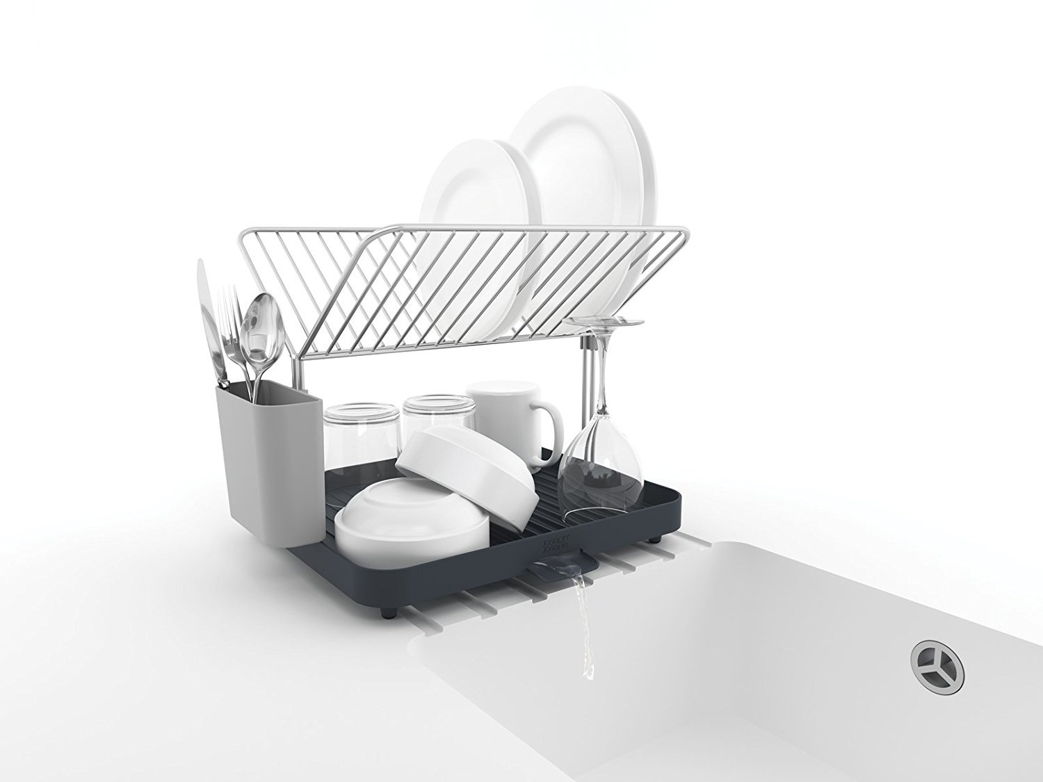joseph-joseph-y-rack-2-stufiges-abtropfgestell-selbstentleerender-utensilientopf image 6