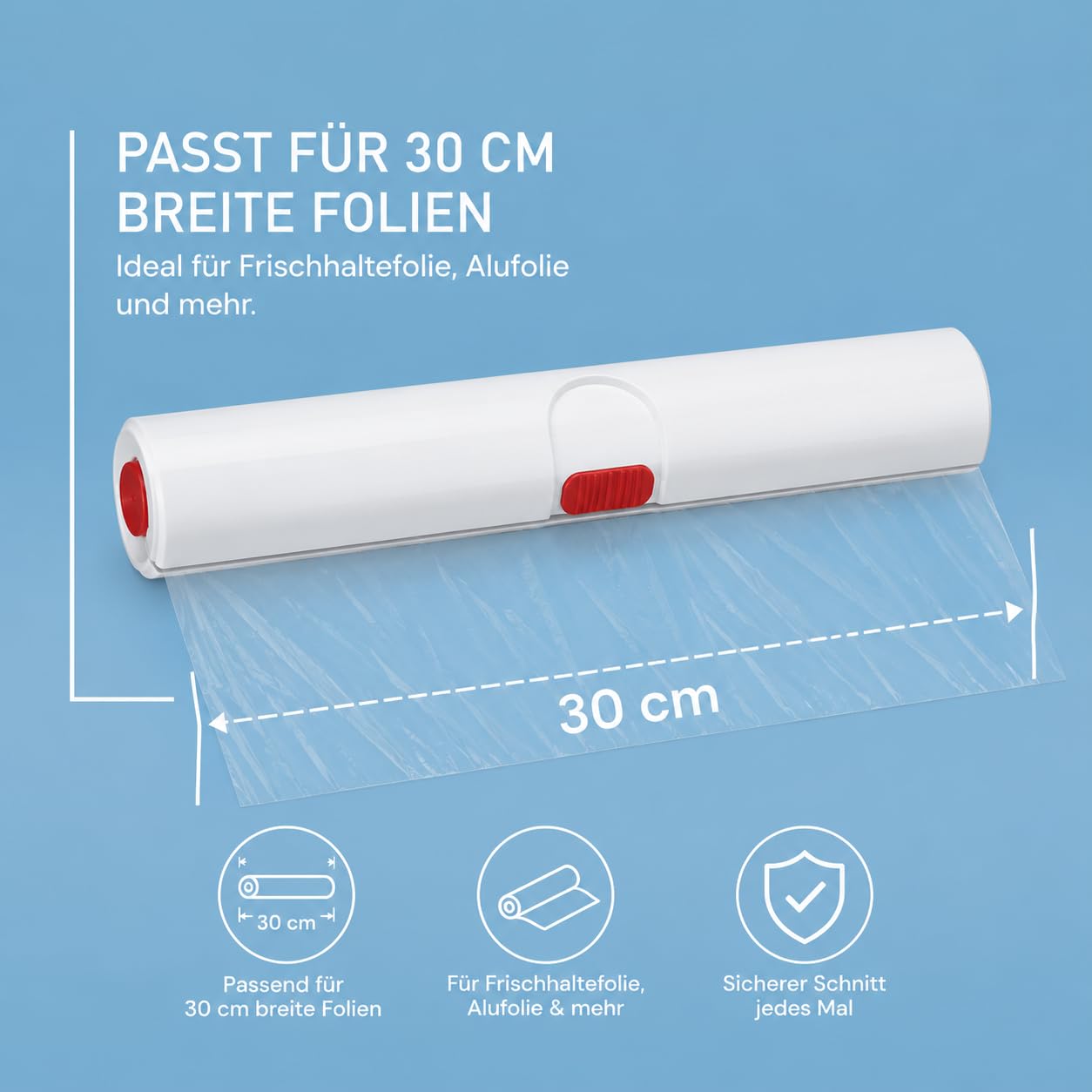 emsa-508020-click-cut-folienschneider-f-r-alu-und-frischhaltefolie-33-cm-rot-wei image 2