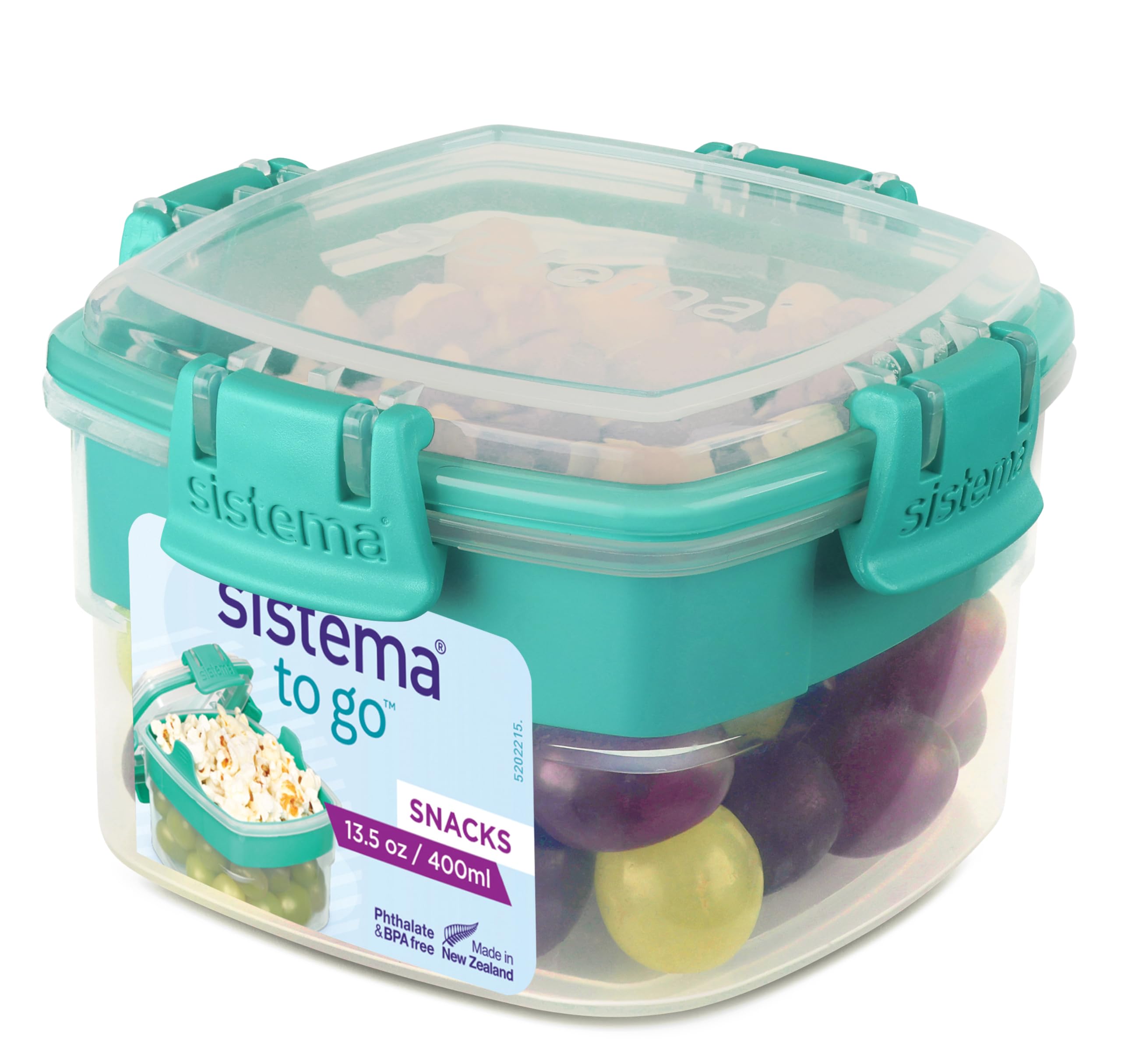 sistema-snacks-to-go-frischhaltedose-400-ml-snack-box-mit-2-f-chern-und-herausne image 1