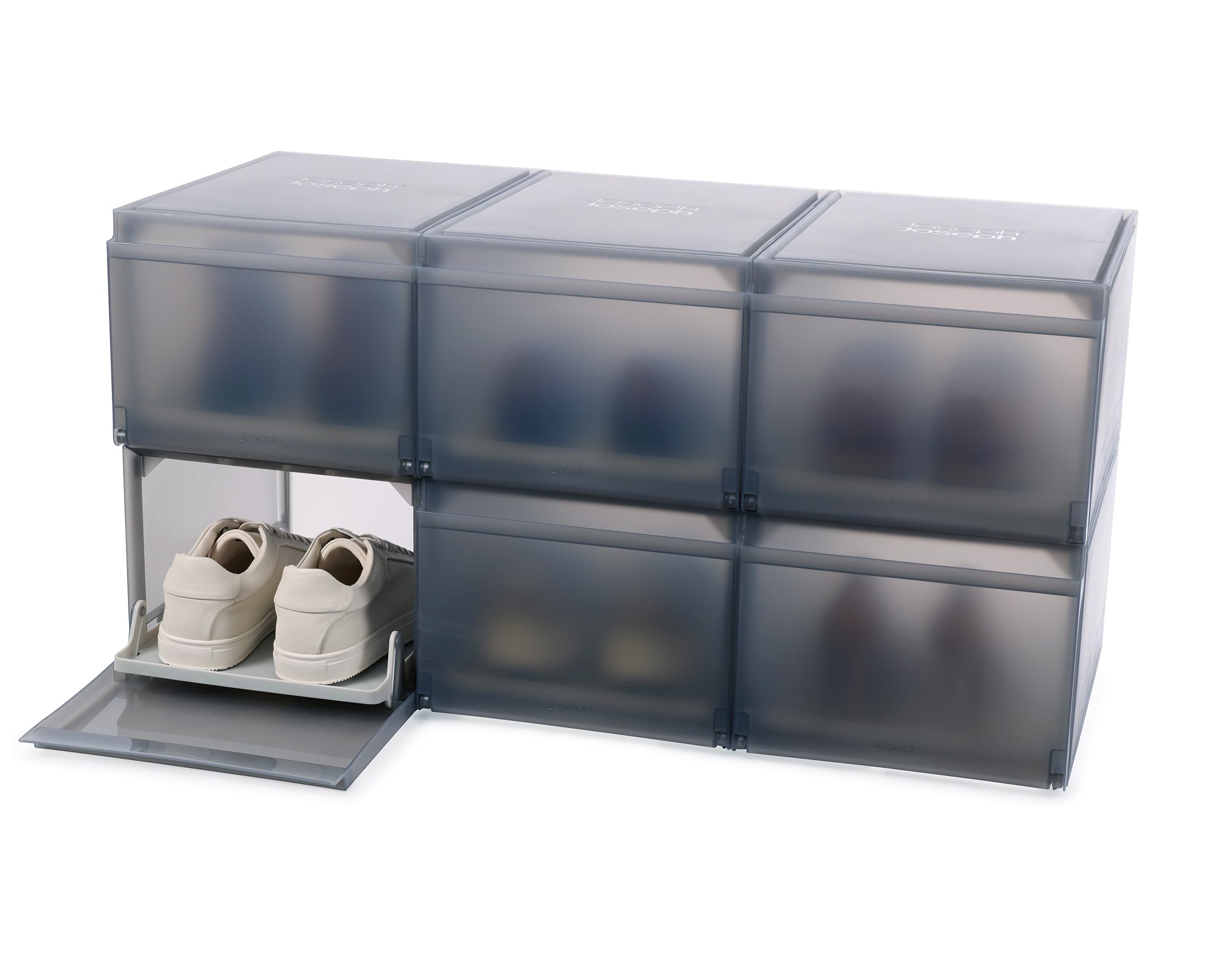 joseph-joseph-shoecase-premium-schuhaufbewahrungsbox-6er-pack-mit-klappt-r-staub image 1