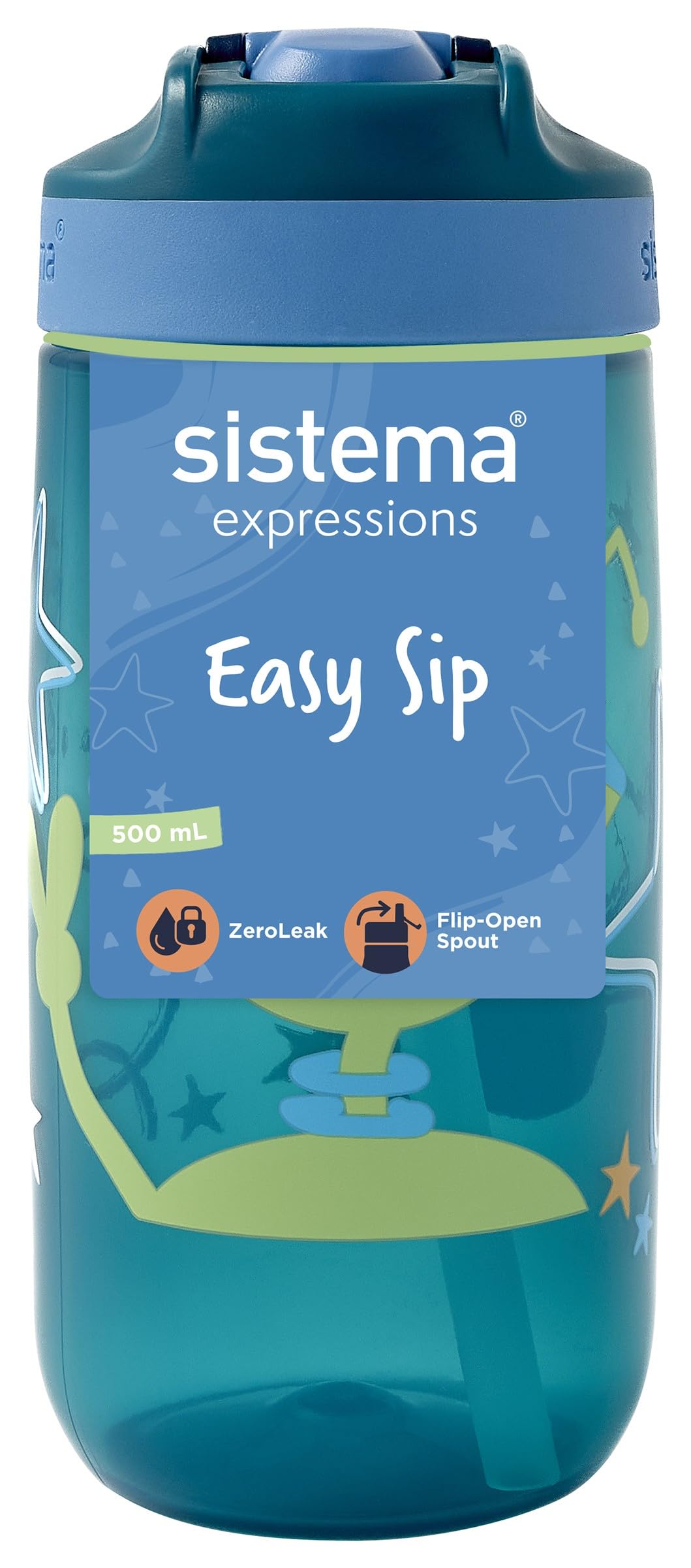 sistema-easy-sip-kinder-trinkflasche-500-ml-alien-laguna-trinkhalm-mit-ausklappb image 4