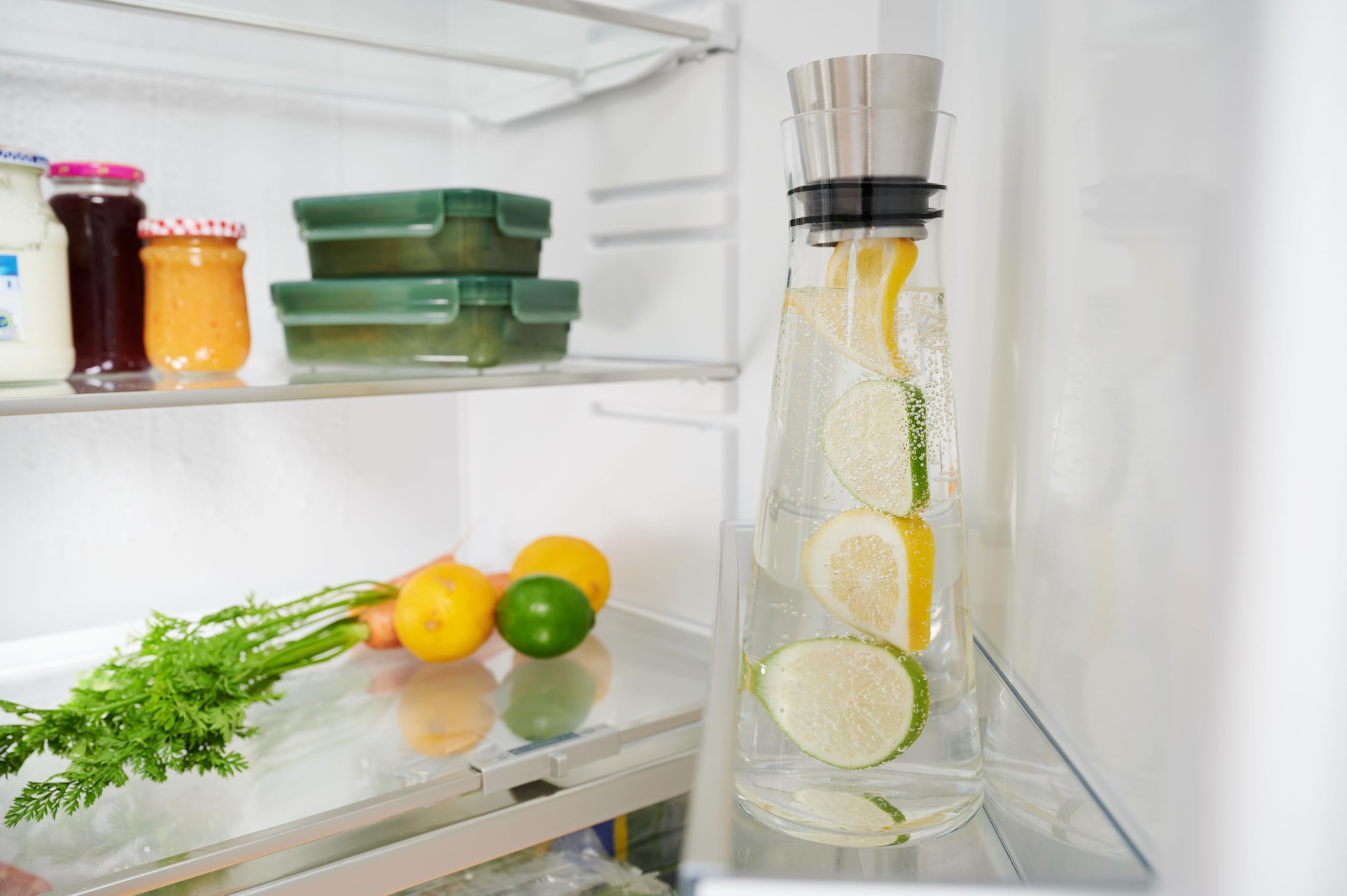 emsa-flow-slim-glaskaraffe-1-liter-mundgeblasenes-glas-mit-edelstahl-verschluss- image 3