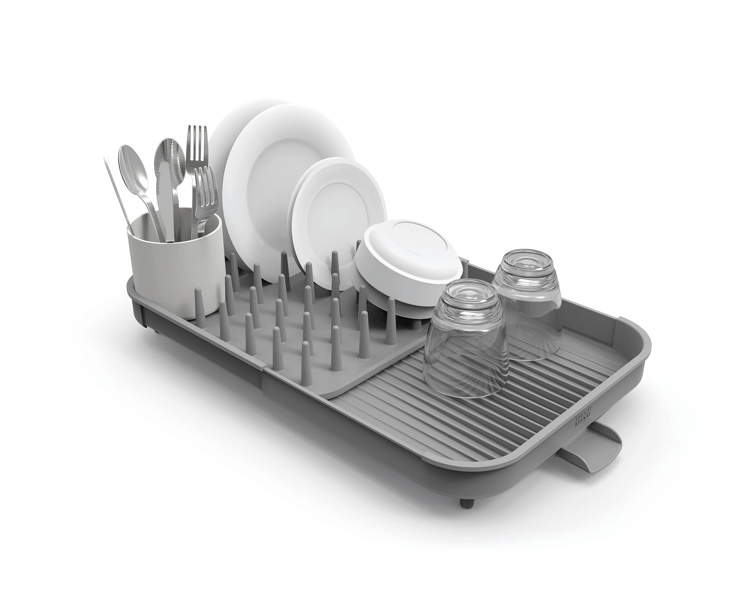 joseph-joseph-duo-erweiterbarer-abtropfst-nder-f-r-geschirr-mit-utensilientopf-b image 1