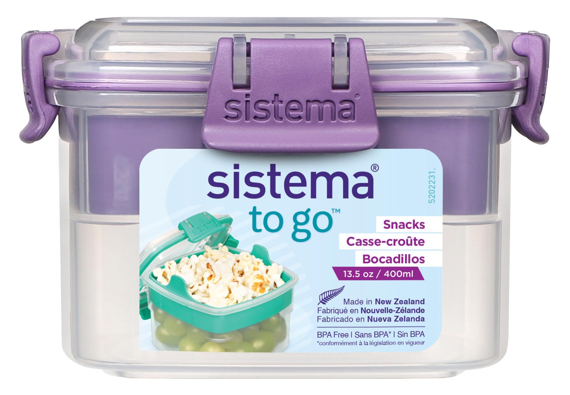 sistema-snacks-to-go-frischhaltedose-400-ml-snack-box-mit-2-f-chern-und-herausne image 8