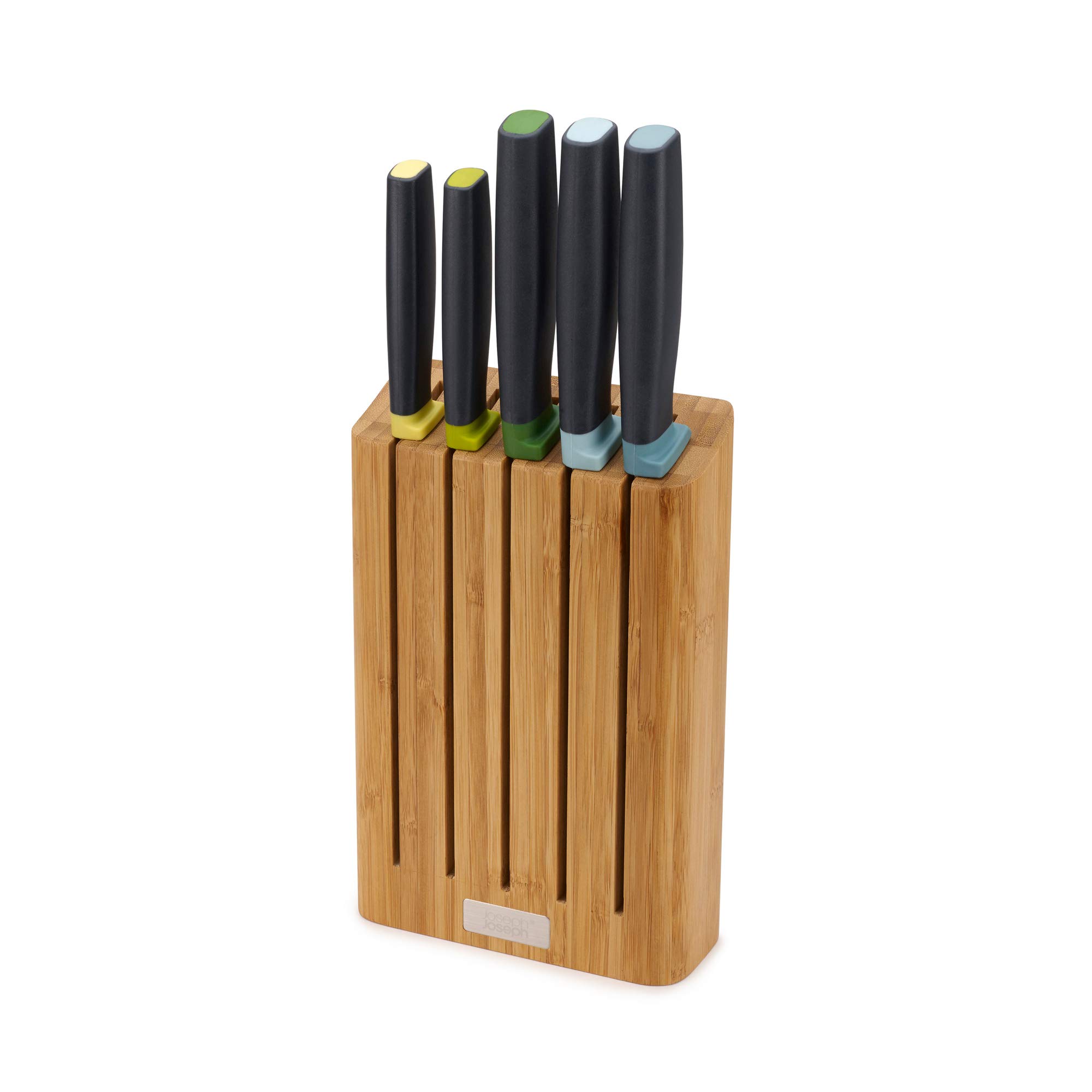 joseph-joseph-elevate-5-teiliges-messerset-mit-schlankem-bambus-messerblock-japa image 1