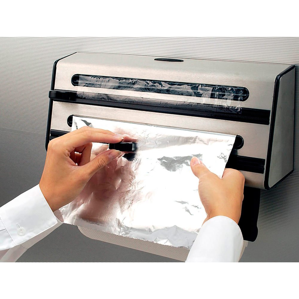 emsa-3-fach-schneidabroller-40-cm-edelstahl-aluminium-f-r-frischhalte-und-alufol image 2
