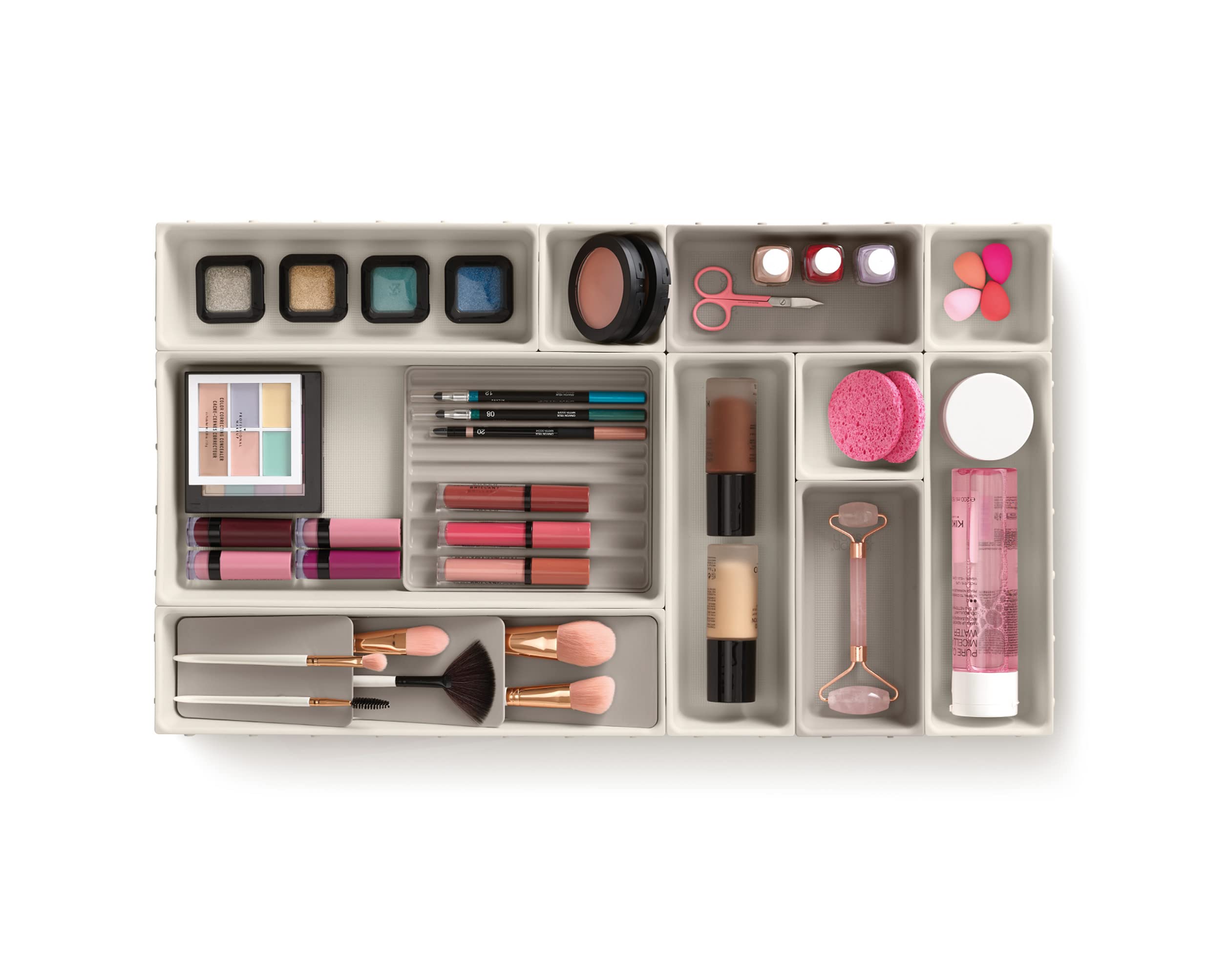 joseph-joseph-viva-modulares-12-teiliges-make-up-organisationsset-schubladen-auf image 3