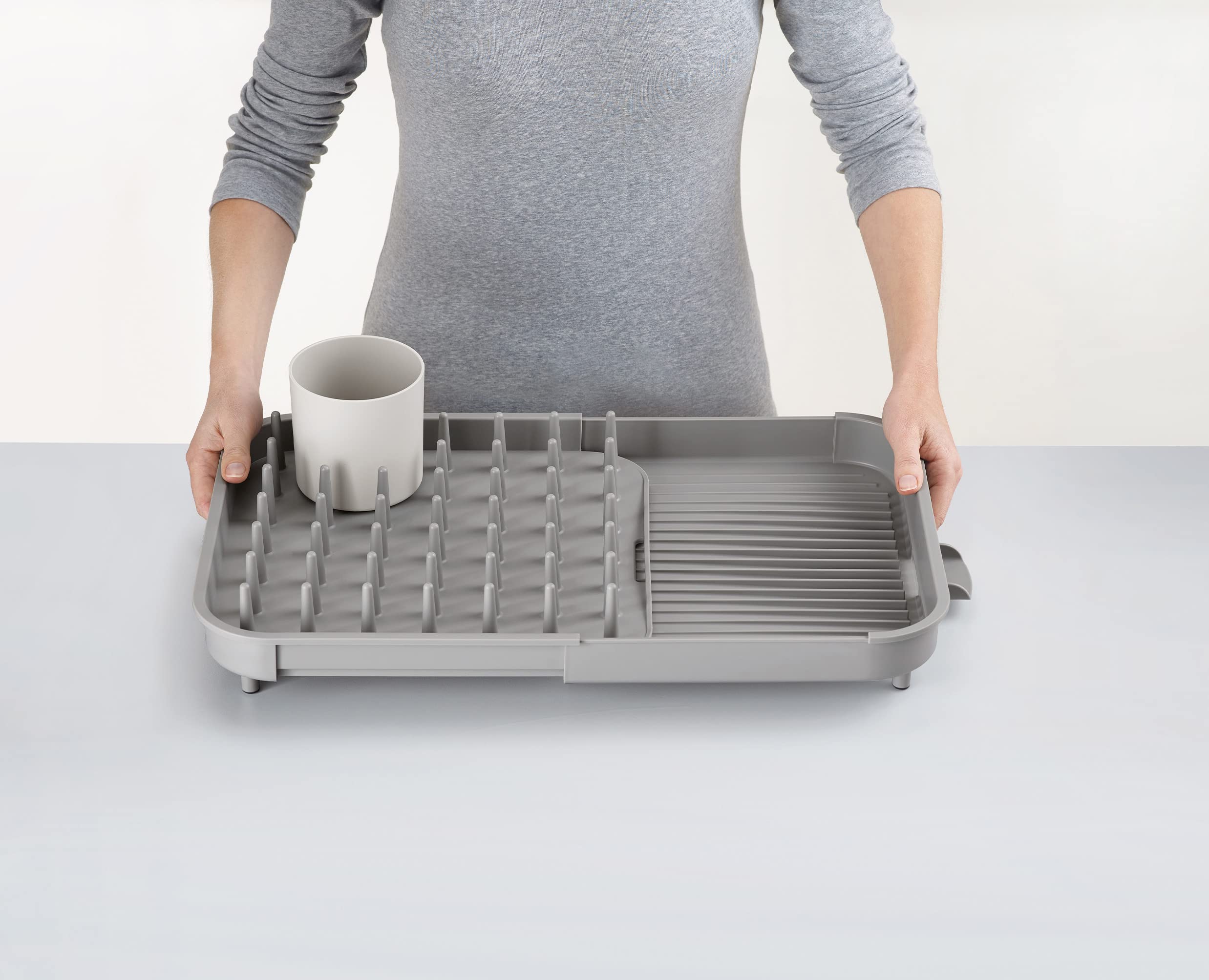 joseph-joseph-duo-erweiterbarer-abtropfst-nder-f-r-geschirr-mit-utensilientopf-b image 3