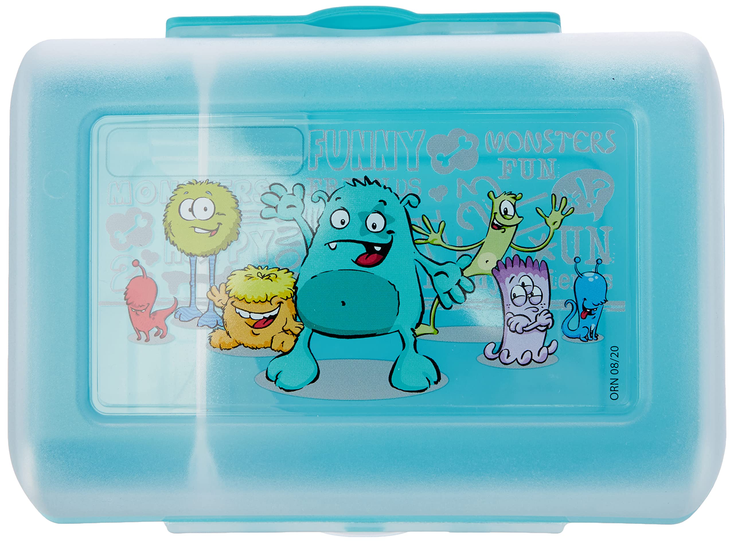 emsa-variabolo-monster-kinder-brotdose-mit-herausnehmbarer-trennwand-und-klippve image 2