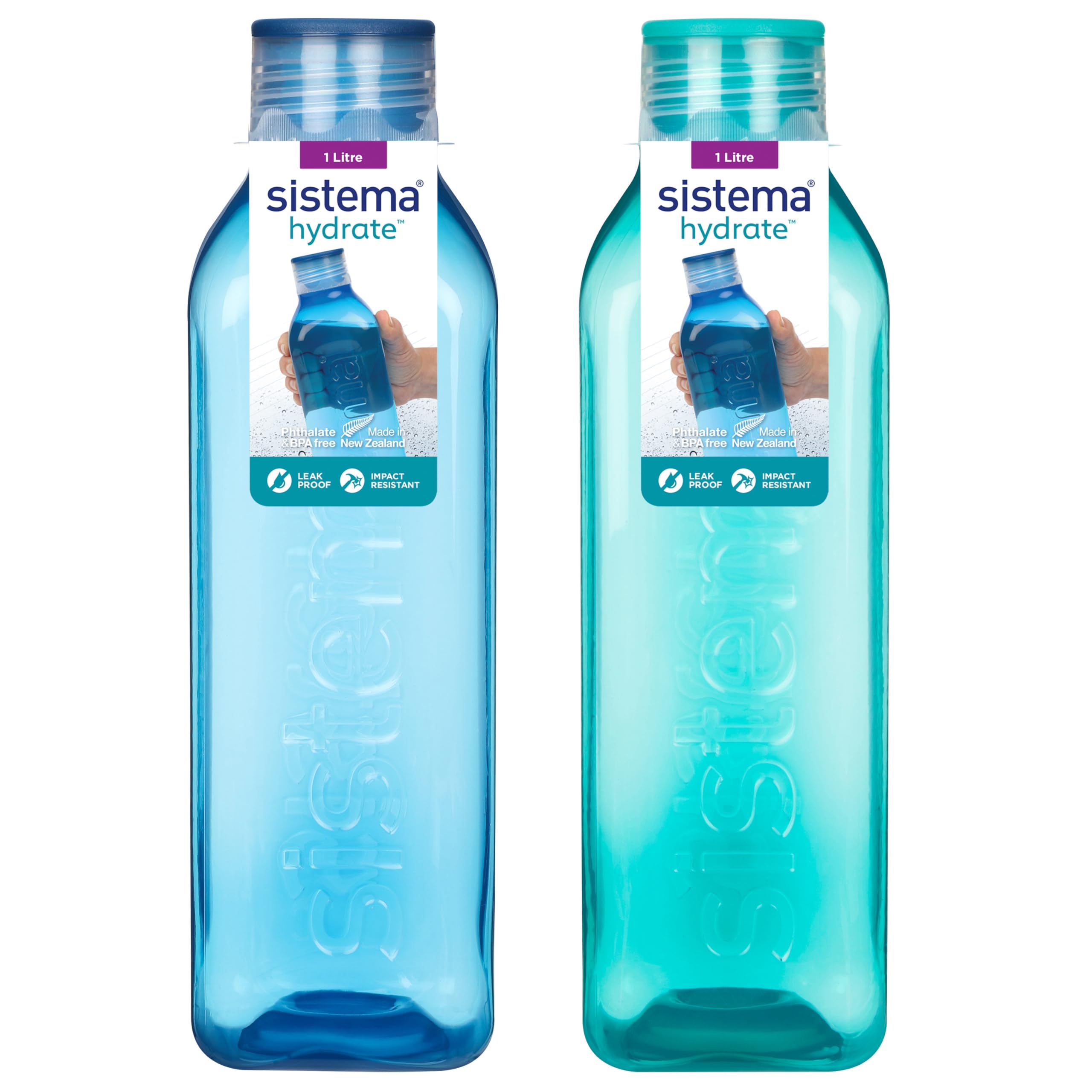 sistema-square-trinkflasche-1-liter-2er-set-bpa-freies-tritan-dichter-schraubdec image 1