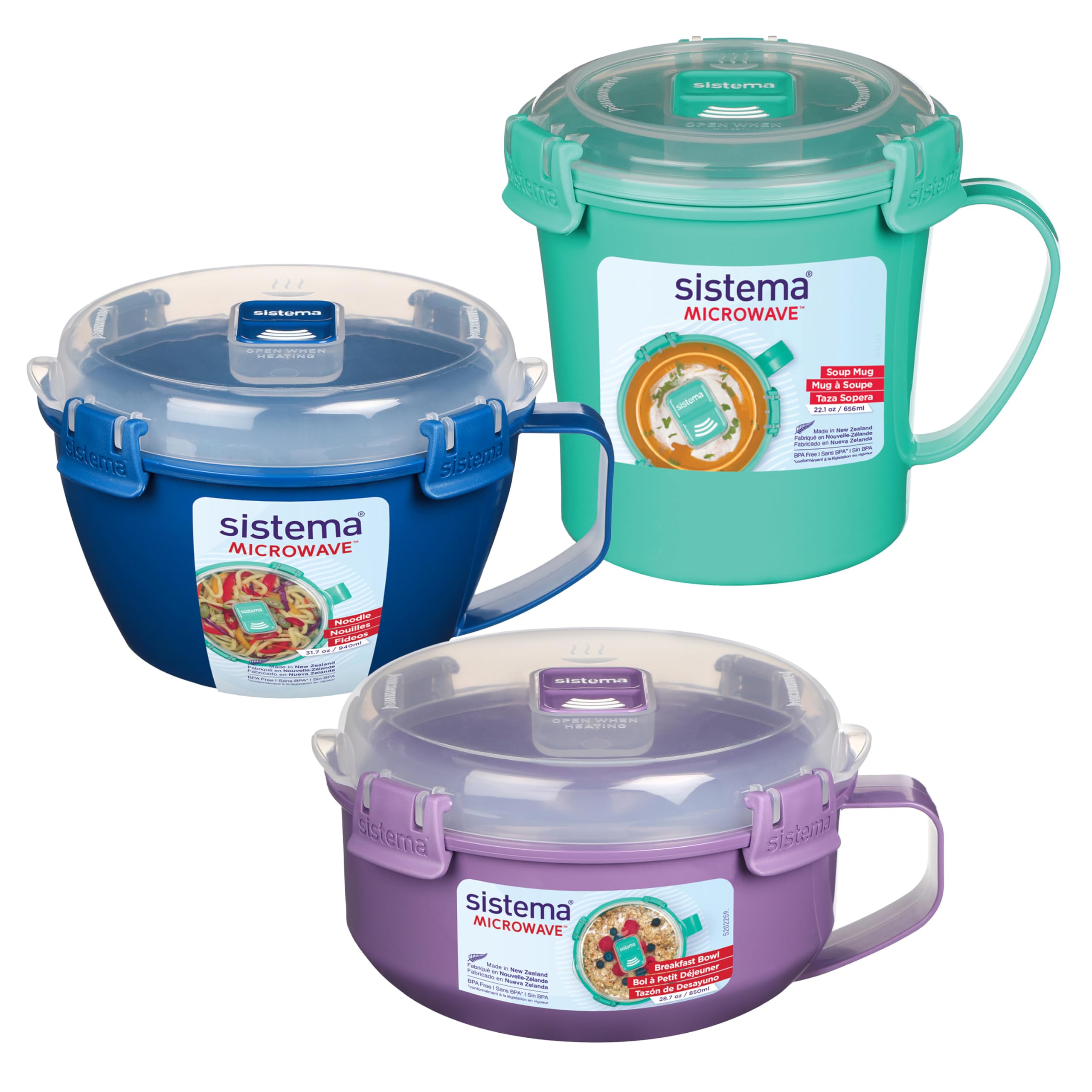 sistema-mikrowellen-set-3-tlg-suppentasse-porridge-schale-nudel-schale-mit-dampf image 1