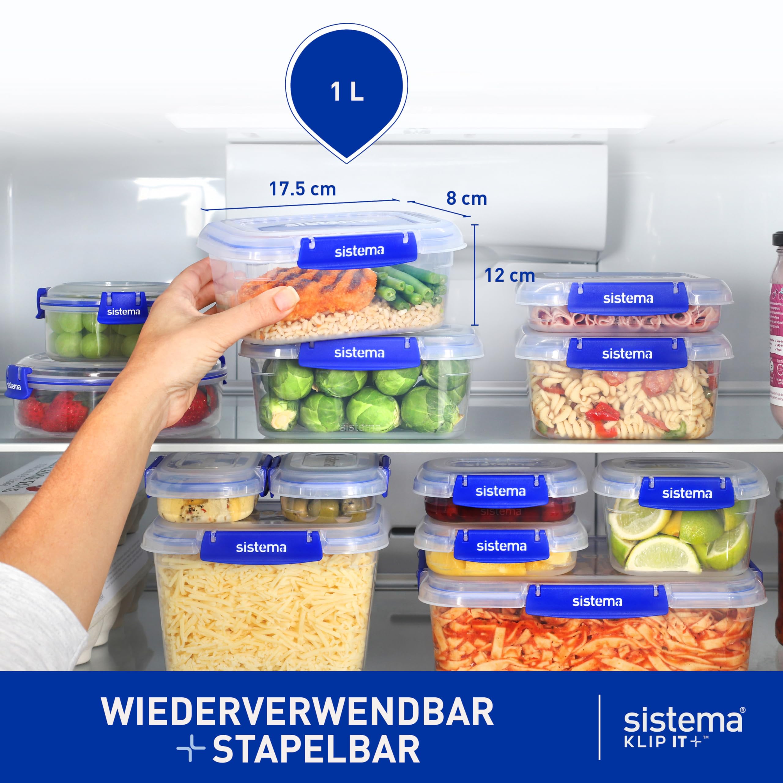 sistema-klip-it-plus-frischhaltedosen-set-4-x-1-l-luftdichte-stapelbare-vorratsd image 3
