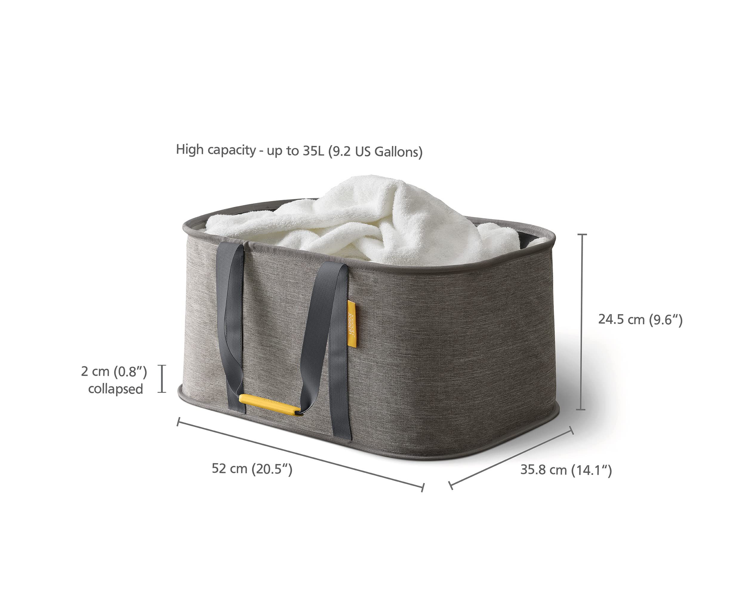 joseph-joseph-hold-all-zusammenklappbarer-35l-w-schekorb-mit-tragegriffen-grau image 2