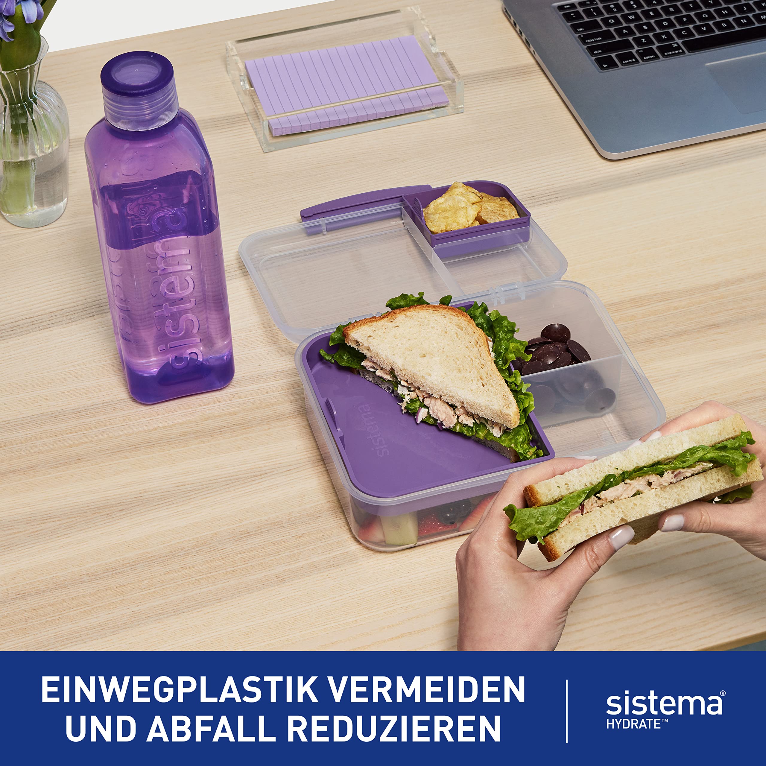 sistema-hydrate-quadratische-wasserflasche-725-ml-bpa-freie-trinkflasche-mit-dic image 3